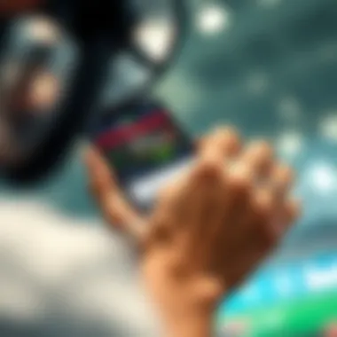 User navigating through the 1xbet iOS application interface