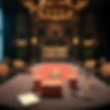 Overview of a luxurious baccarat table setup