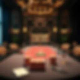 Overview of a luxurious baccarat table setup