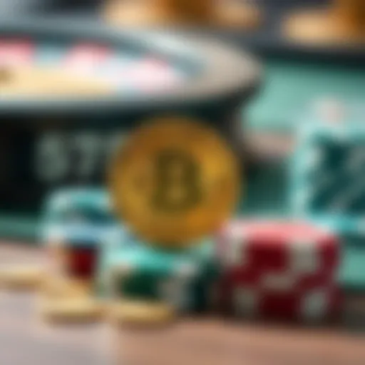 Bitcoin symbol integrated into casino chips