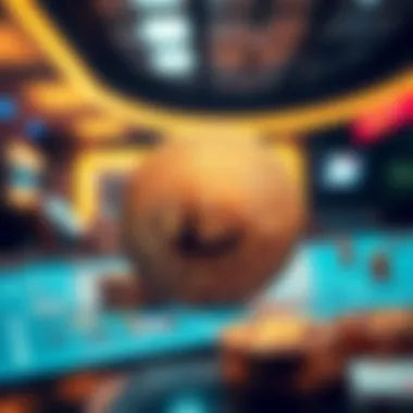 A futuristic representation of online gambling with cryptocurrency