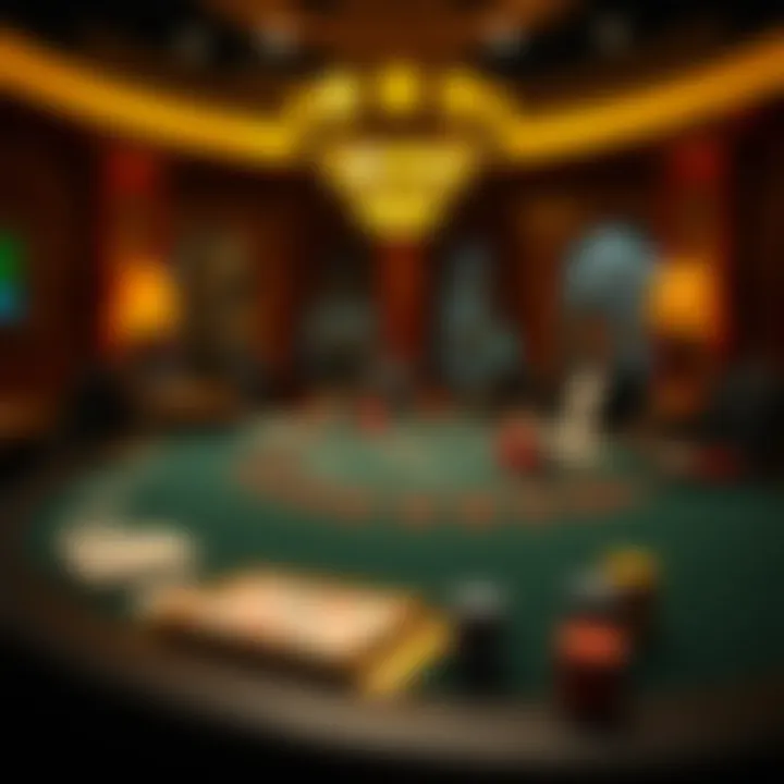 A sophisticated blackjack table setup