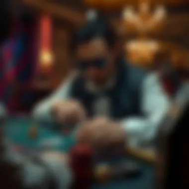 A player making a strategic decision in a blackjack game