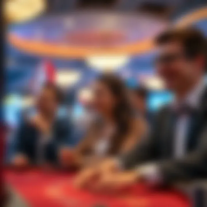 Participants Engaging in Casino Events Participants experiencing excitement at a casino