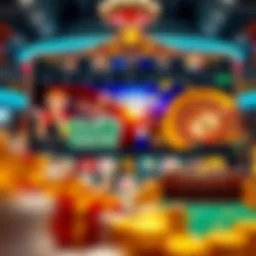 Intricate design of a casino site homepage