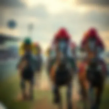 Jockeys in Action Jockeys competing in the Grand National