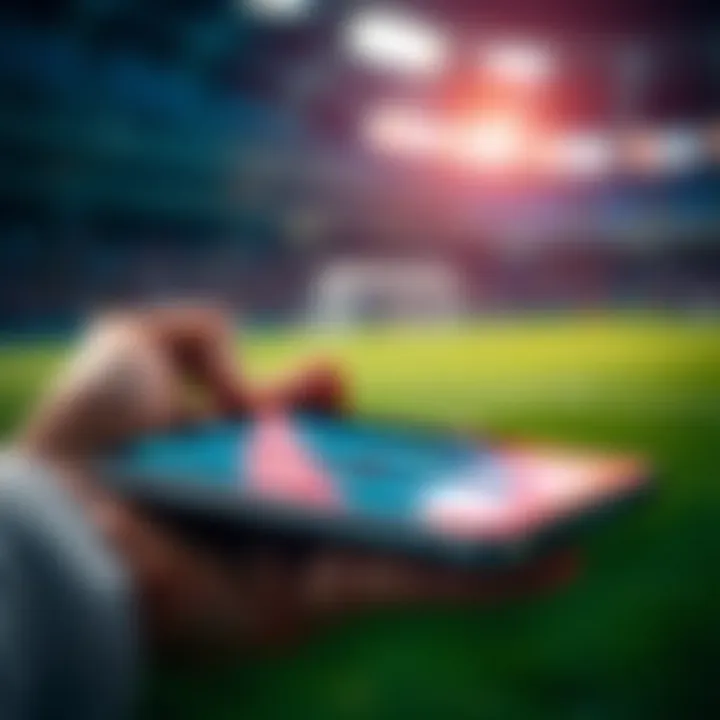 Illustration of a smart device with betting strategies