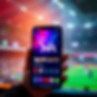 User interface of an IPL betting app showcasing vibrant graphics