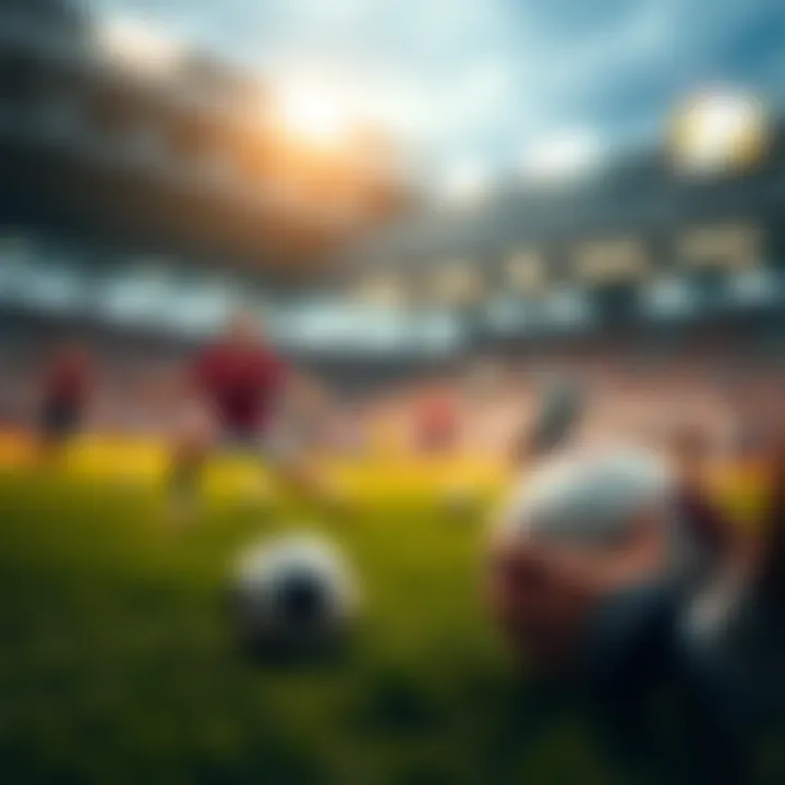 A close-up of a soccer match in progress