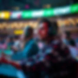 Live betting action on a sports event