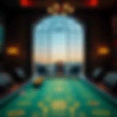Elegant gaming table set in a mansion casino setting