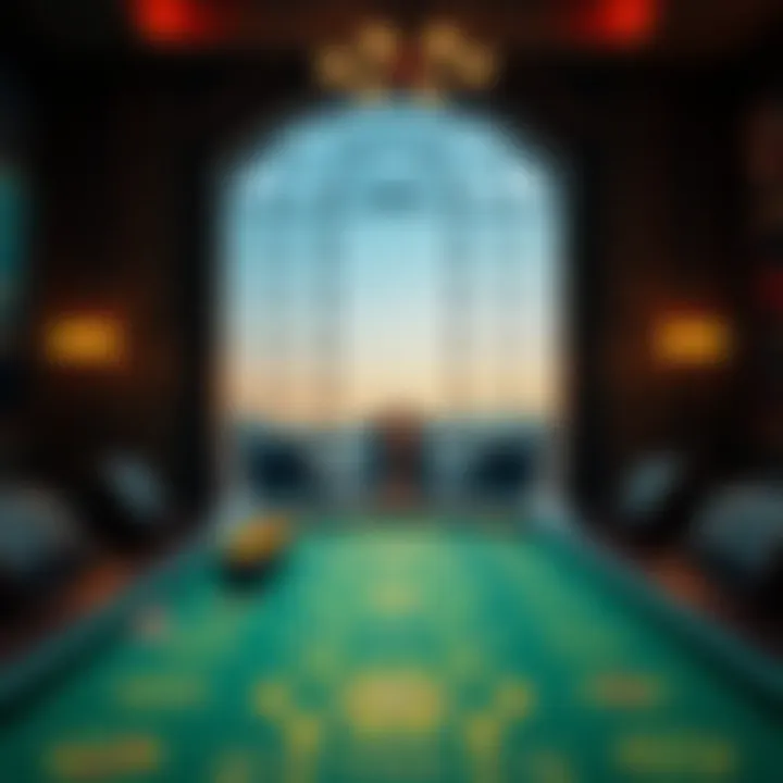 Elegant gaming table set in a mansion casino setting