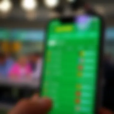 Diverse betting options displayed on a mobile screen