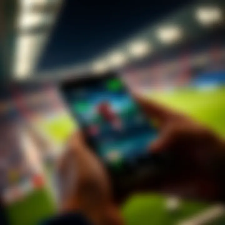 Innovative mobile betting interface on a smartphone