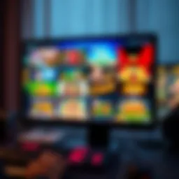 Diverse online casino games displayed on a computer screen