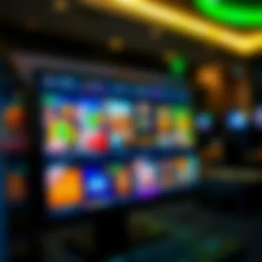 A sophisticated online casino interface showcasing various games