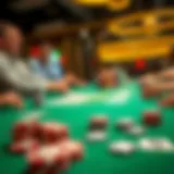 A vibrant poker table with chips and cards ready for play