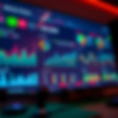 Analytics dashboard displaying market trends in online gaming