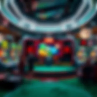 A futuristic online casino interface showcasing live games