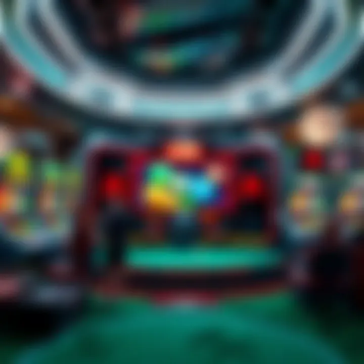 A futuristic online casino interface showcasing live games