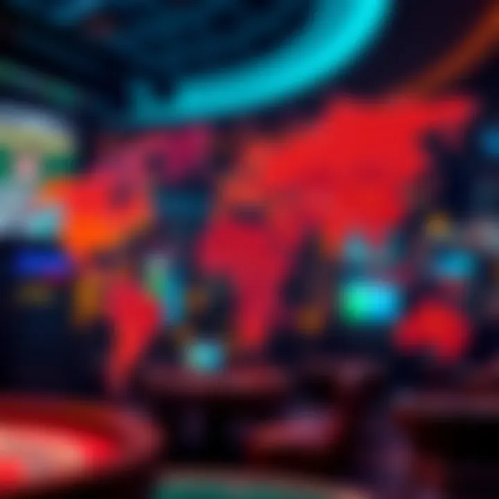 Global map indicating the growth of live casino markets