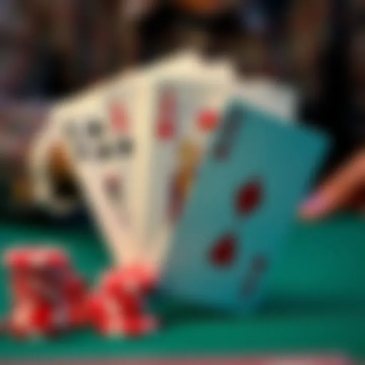 A strategic hand of cards representing betting tactics