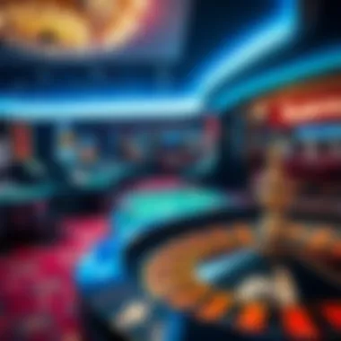 Casino Environment Featuring Roulette in Korea A vibrant casino environment where roulette is played in Korea